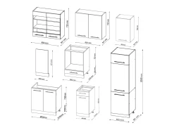 Mueble de cocina oro power roble/antracita 300x60x81.6 fame-line