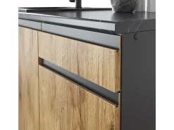 Mueble de cocina oro power roble/antracita 240x46x81.6 raul