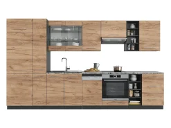 Mueble de cocina oro power roble/antracita 355x60x81.6 fame-line