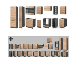 Mueble de cocina oro power roble/antracita 355x60x81.6 fame-line
