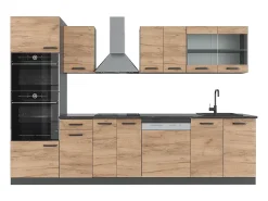 Mueble de cocina oro power roble/antracita 300x46x81.6 r-line