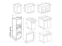 Mueble de cocina oro power roble/antracita 300x46x81.6 r-line