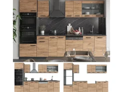Mueble de cocina oro power roble/antracita 300x60x81.6 r-line