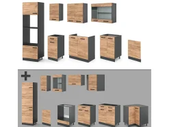 Mueble de cocina oro power roble/antracita 300x60x81.6 r-line