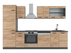 Mueble de cocina oro power roble/antracita 300x46x81.6 r-line