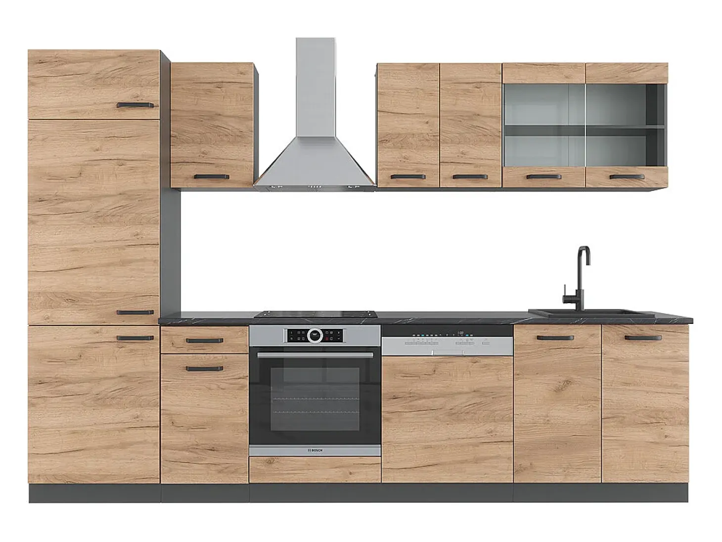 Mueble de cocina oro power roble/antracita 300x46x81.6 r-line