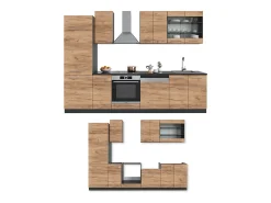 Mueble de cocina oro power roble/antracita 300x60x81.6 fame-line