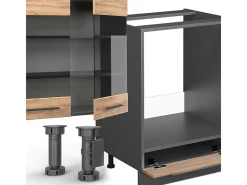 Mueble de cocina oro power roble/antracita 300x60x81.6 fame-line