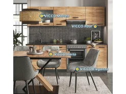 Mueble de cocina oro power roble/antracita 240x60x81.6 raul