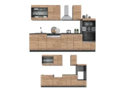 Mueble de cocina oro power roble/antracita 300x60x81.6 fame-line