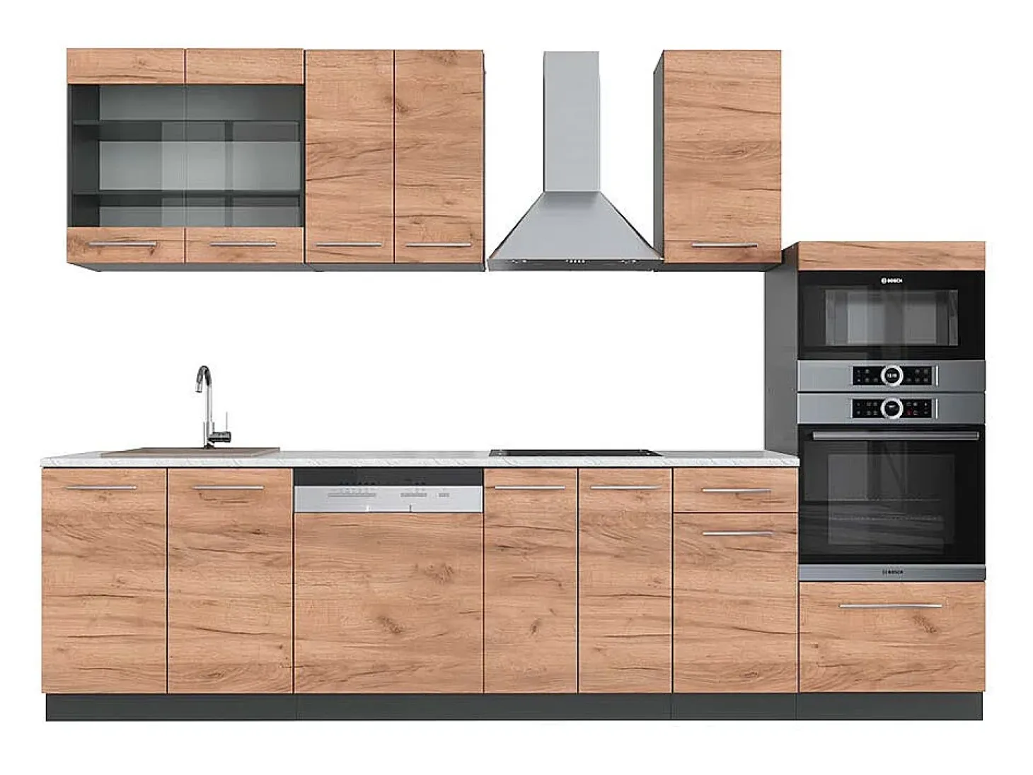 Mueble de cocina oro power roble/antracita 300x60x81.6 fame-line