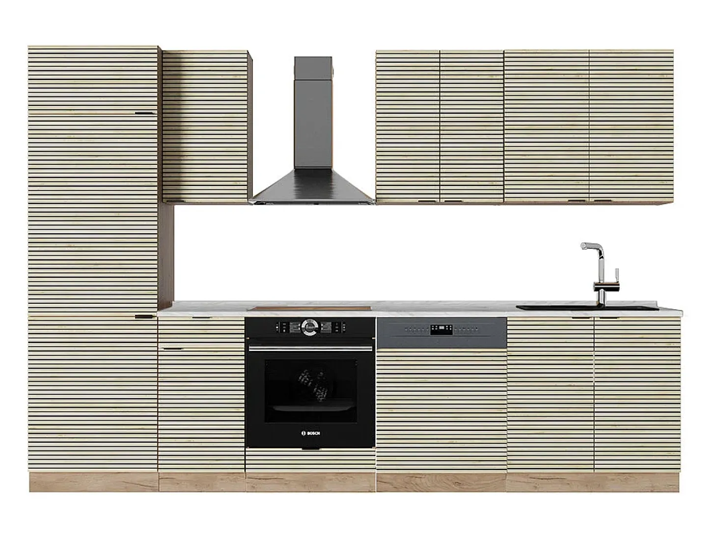 Mueble de cocina panel de roble/roble goldkraft 300x46x81.6 fame-line