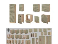 Mueble de cocina panel de roble/roble goldkraft 300x46x81.6 fame-line