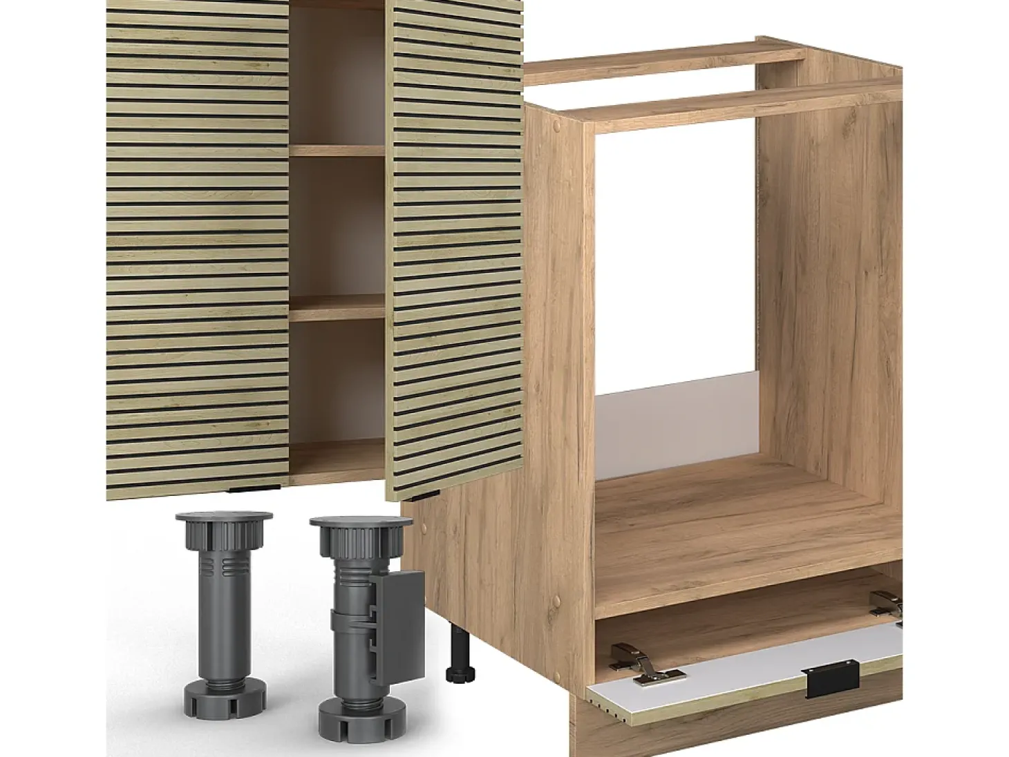 Mueble de cocina panel de roble/roble goldkraft 300x46x81.6 fame-line