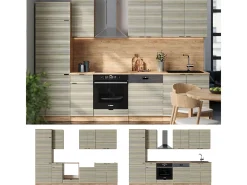 Mueble de cocina panel de roble/roble goldkraft 300x46x81.6 fame-line