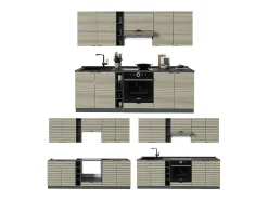 Mueble de cocina panel de roble/antracita 235x60x81.6 fame-line