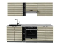 Mueble de cocina panel de roble/antracita 235x60x81.6 fame-line