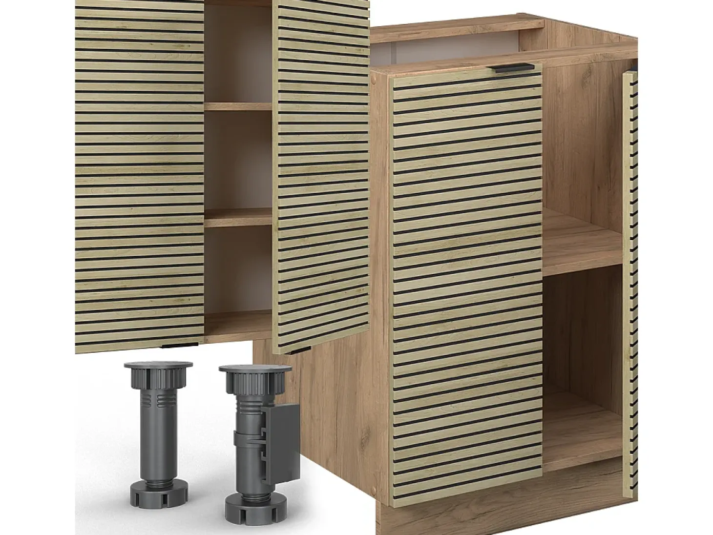 Mueble de cocina panel de roble/roble goldkraft 300x46x81.6 fame-line