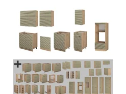 Mueble de cocina panel de roble/roble goldkraft 300x46x81.6 fame-line