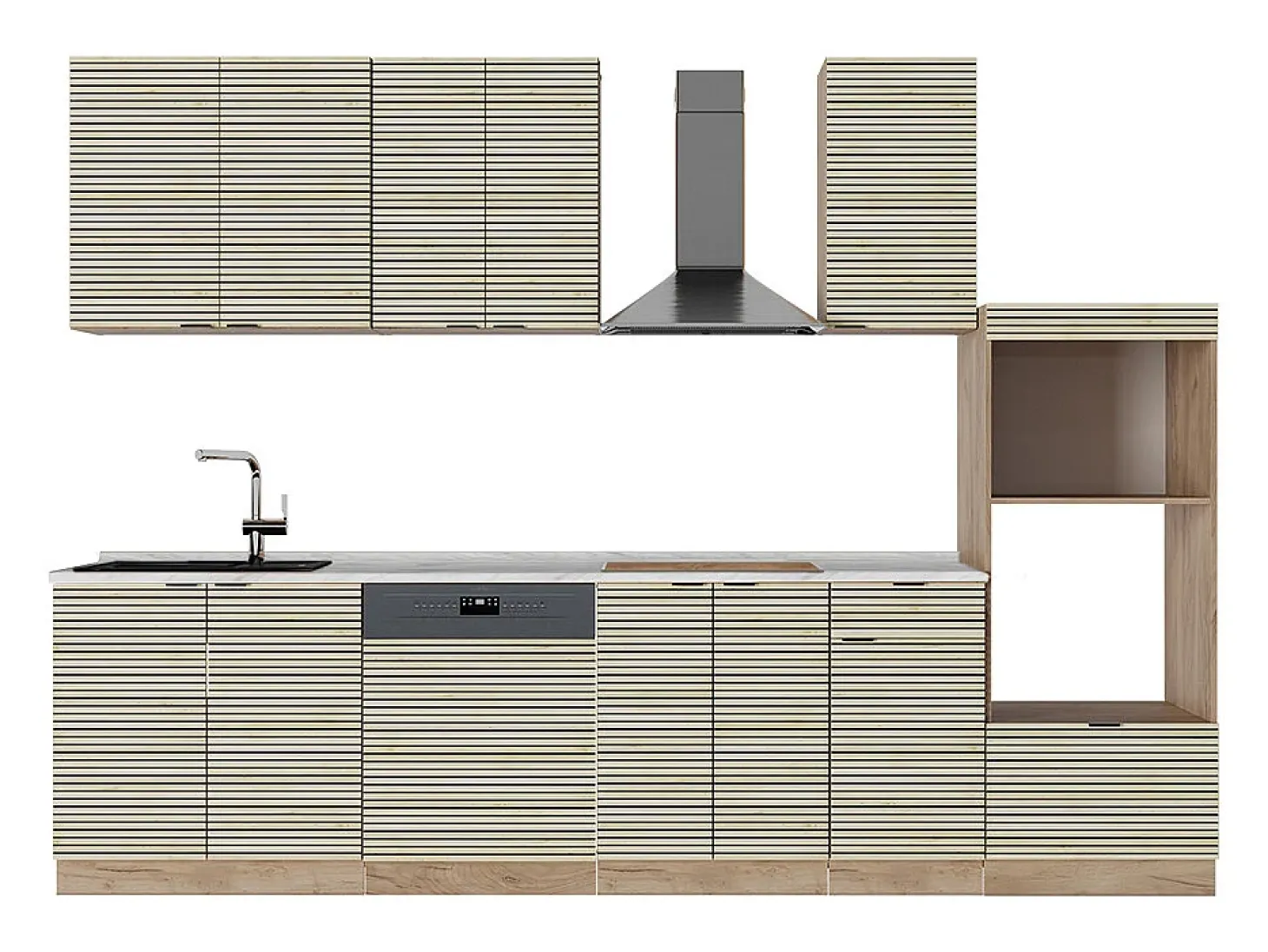 Mueble de cocina panel de roble/roble goldkraft 300x46x81.6 fame-line