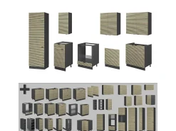 Mueble de cocina panel de roble/antracita 300x46x81.6 fame-line
