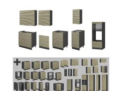 Mueble de cocina panel de roble/antracita 300x46x81.6 fame-line