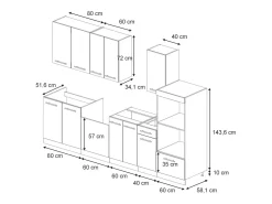Mueble de cocina panel de roble/antracita 300x46x81.6 fame-line