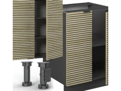 Mueble de cocina panel de roble/antracita 300x46x81.6 fame-line
