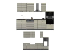 Mueble de cocina panel de roble/antracita 300x46x81.6 fame-line
