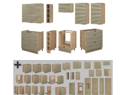 Mueble de cocina panel de roble/roble goldkraft 235x46x81.6 fame-line