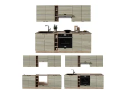 Mueble de cocina panel de roble/roble goldkraft 235x46x81.6 fame-line