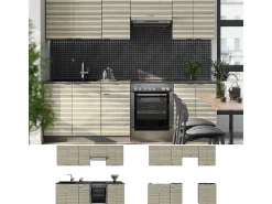 Mueble de cocina panel de roble/antracita 240x60x81.6 fame-line