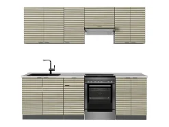 Mueble de cocina panel de roble/antracita 240x60x81.6 fame-line