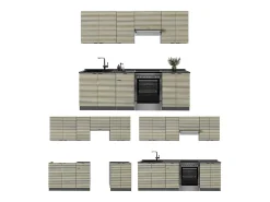 Mueble de cocina panel de roble/antracita 240x60x81.6 fame-line