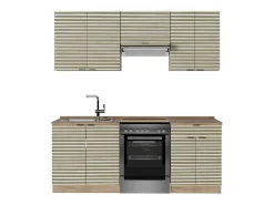 Mueble de cocina panel de roble/roble goldkraft 200x60x81.6 fame-line