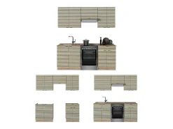 Mueble de cocina panel de roble/roble goldkraft 200x60x81.6 fame-line