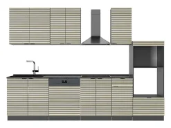 Mueble de cocina panel de roble/antracita 300x60x81.6 fame-line