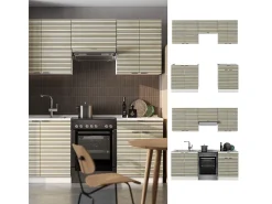 Mueble de cocina panel roble/blanco 200x60x81.6 fame-line