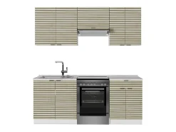 Mueble de cocina panel roble/blanco 200x60x81.6 fame-line