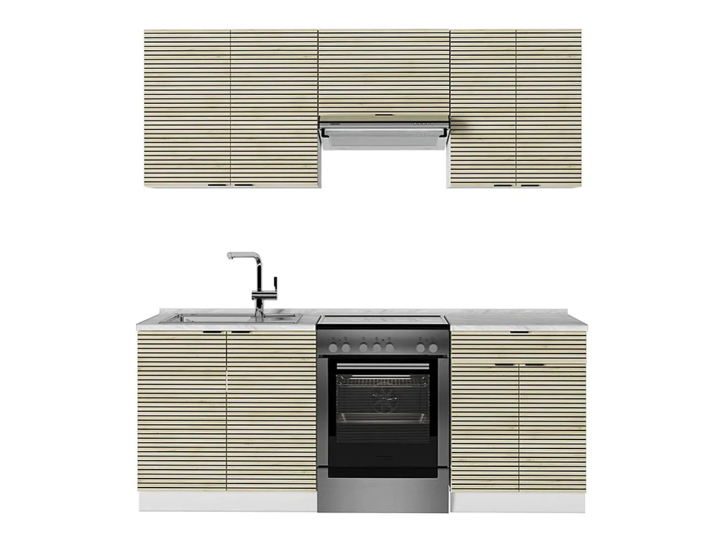 Mueble de cocina panel roble/blanco 200x60x81.6 fame-line