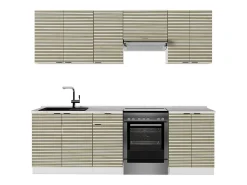 Mueble de cocina panel roble/blanco 240x46x81.6 fame-line