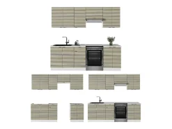 Mueble de cocina panel roble/blanco 240x46x81.6 fame-line