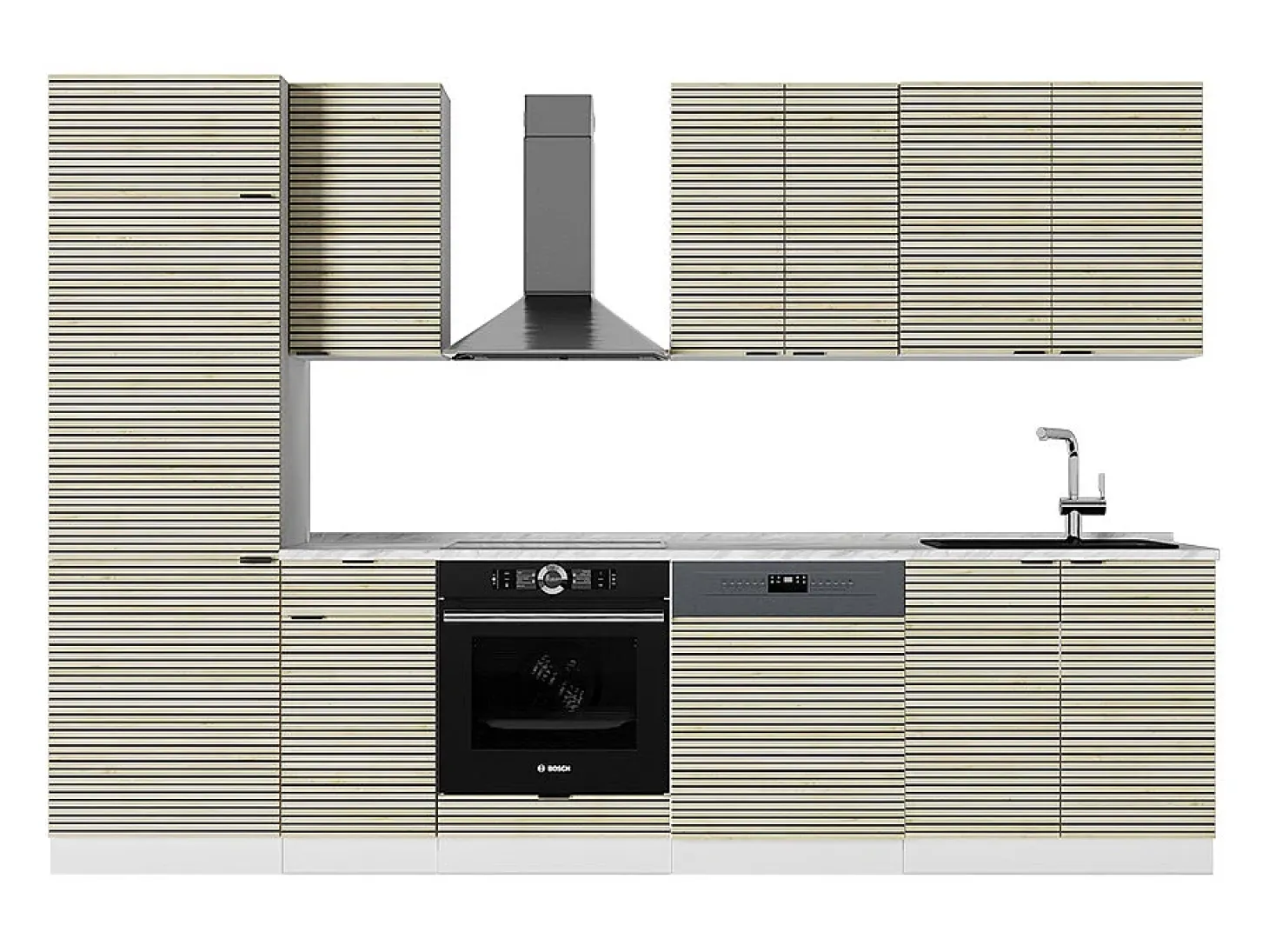 Mueble de cocina panel roble/blanco 300x46x81.6 fame-line