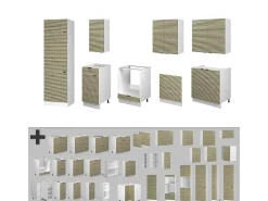 Mueble de cocina panel roble/blanco 300x46x81.6 fame-line