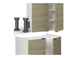 Mueble de cocina panel roble/blanco 240x60x81.6 fame-line