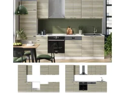 Mueble de cocina panel roble/blanco 300x60x81.6 fame-line