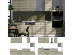 Mueble de cocina panel roble/blanco 300x60x81.6 fame-line