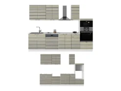 Mueble de cocina panel roble/blanco 300x60x81.6 fame-line