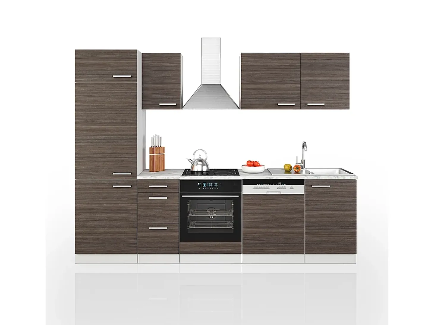 Mueble de cocina precioso gris/blanco 270x46x81.6 optima