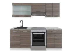 Mueble de cocina precioso gris/blanco 200x60x81.6 r-line